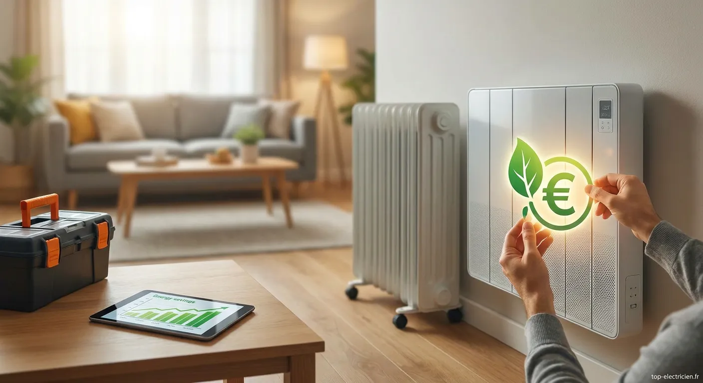 Installation d'un radiateur électrique à inertie économique