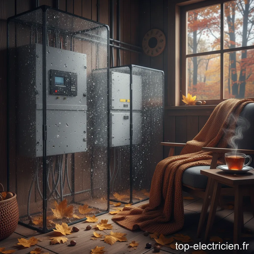 Installation électrique protégée de l'humidité en automne