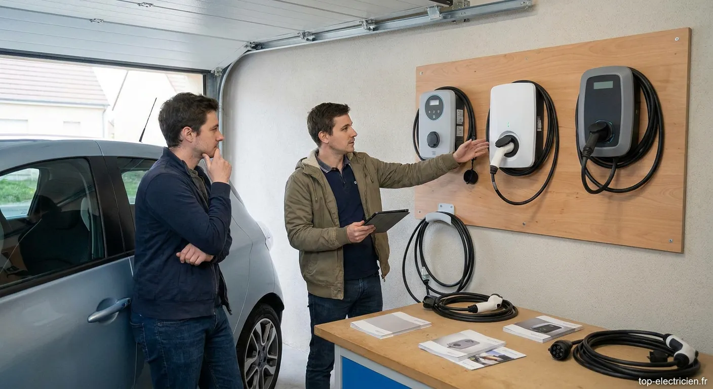 Installation d'une borne de recharge électrique murale pour voiture