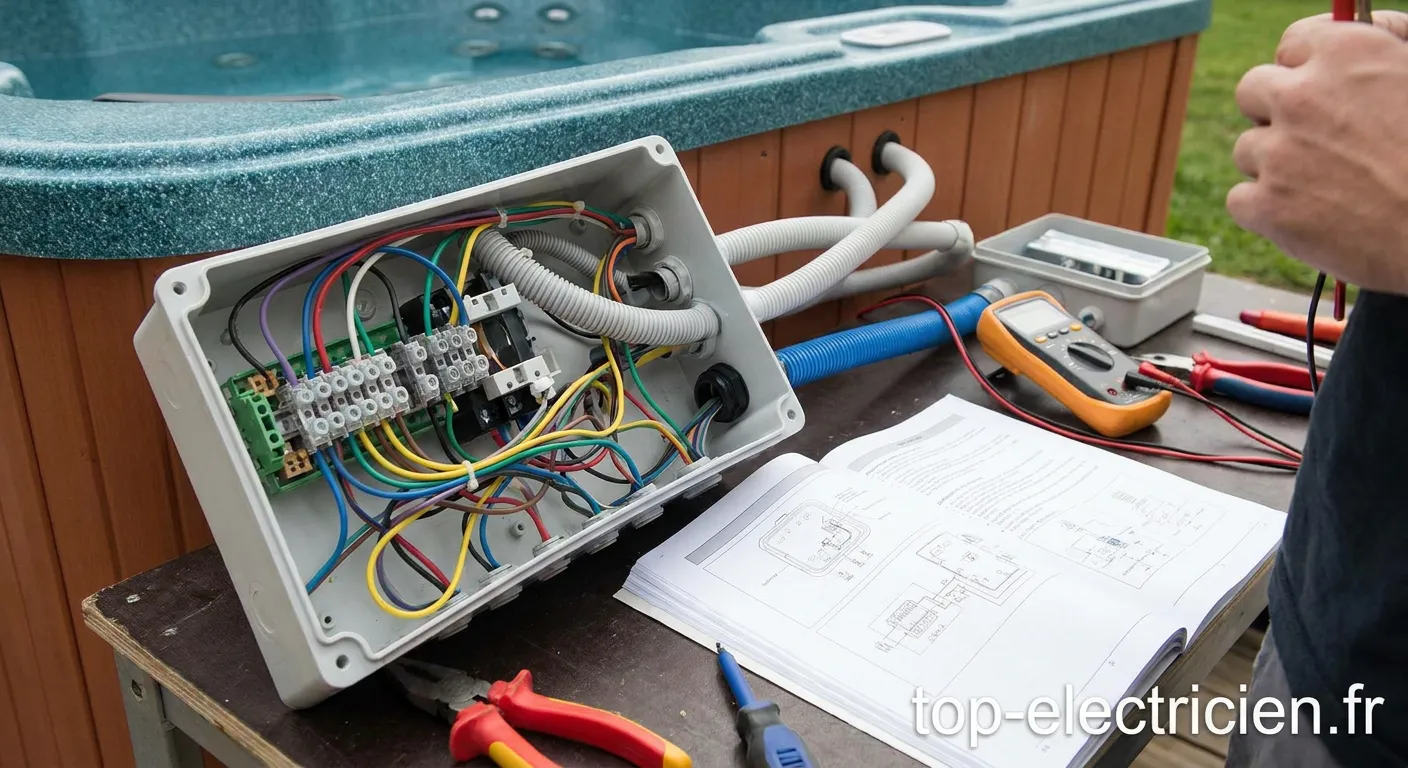 Installation du circuit électrique pour spa extérieur