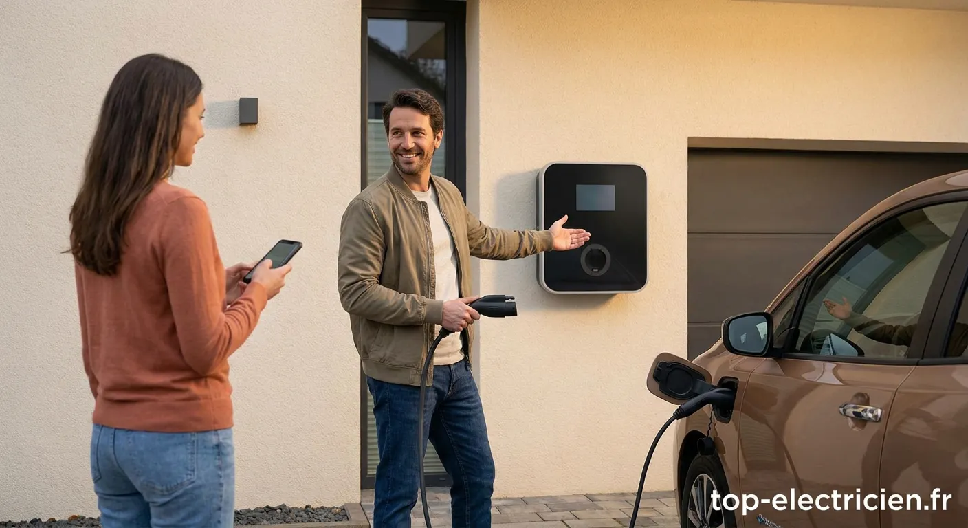 Borne électrique connectée pour le partage entre utilisateurs