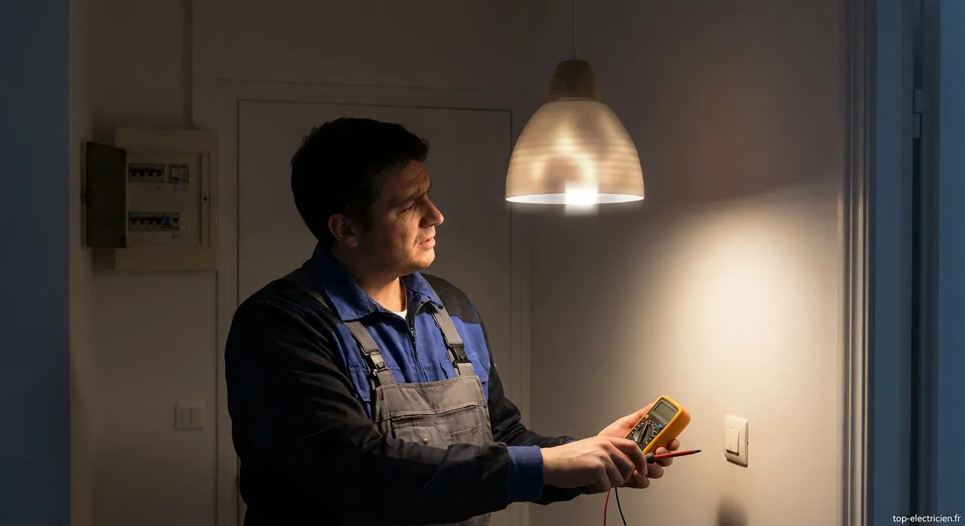Diagnostic d'une ampoule qui clignote dans un tableau électrique