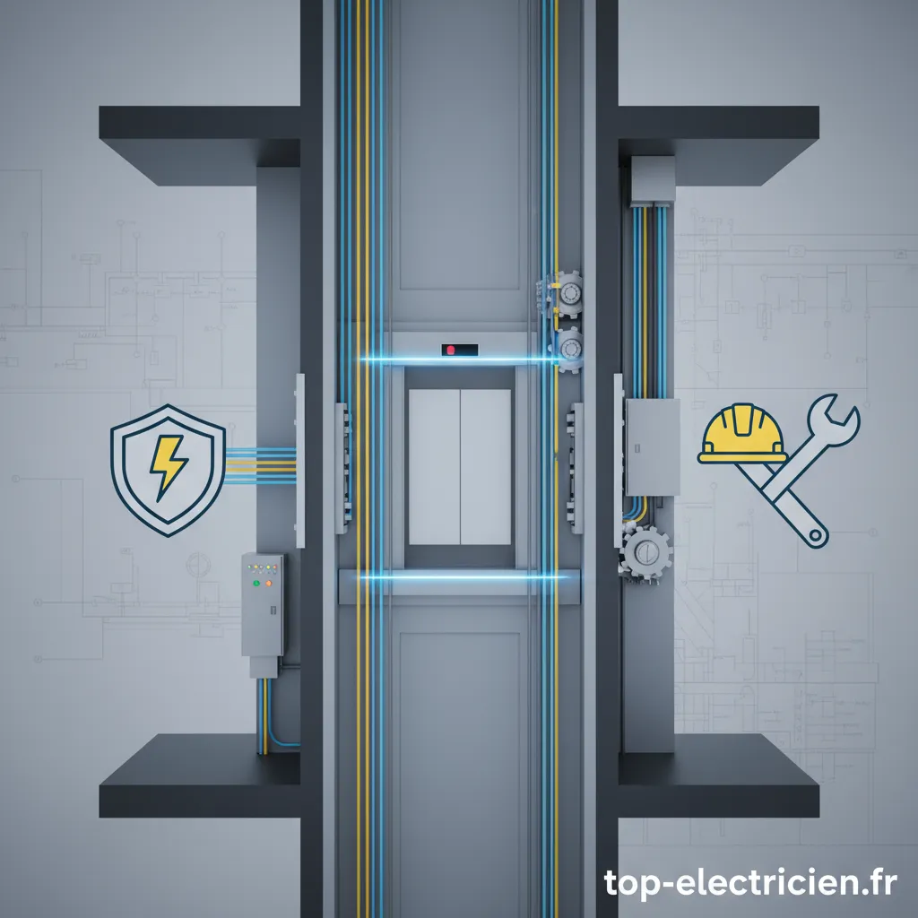 Armoire électrique complexe d'un ascenseur.
