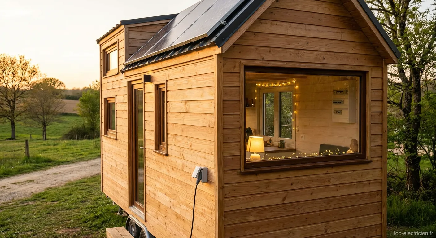 Système électricité tiny house française panneaux solaires