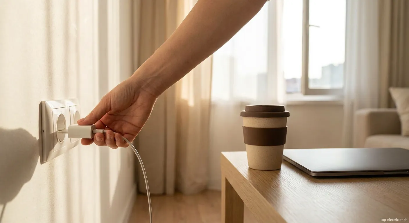 Personne éteignant une ampoule pour économiser l'électricité à la maison
