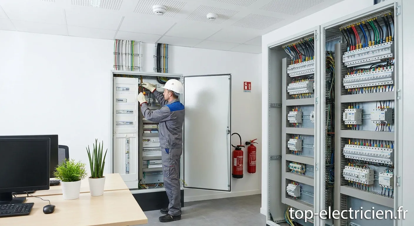 Installation électrique bureau professionnel tableau conforme