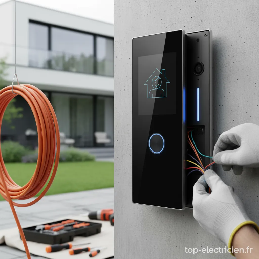Schéma de branchement pour installer un interphone vidéo électrique