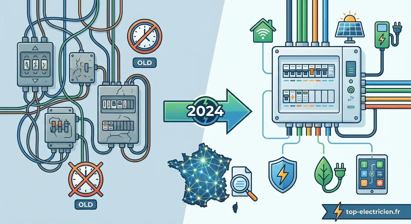 Installation tableau électrique conforme nouvelles normes 2024