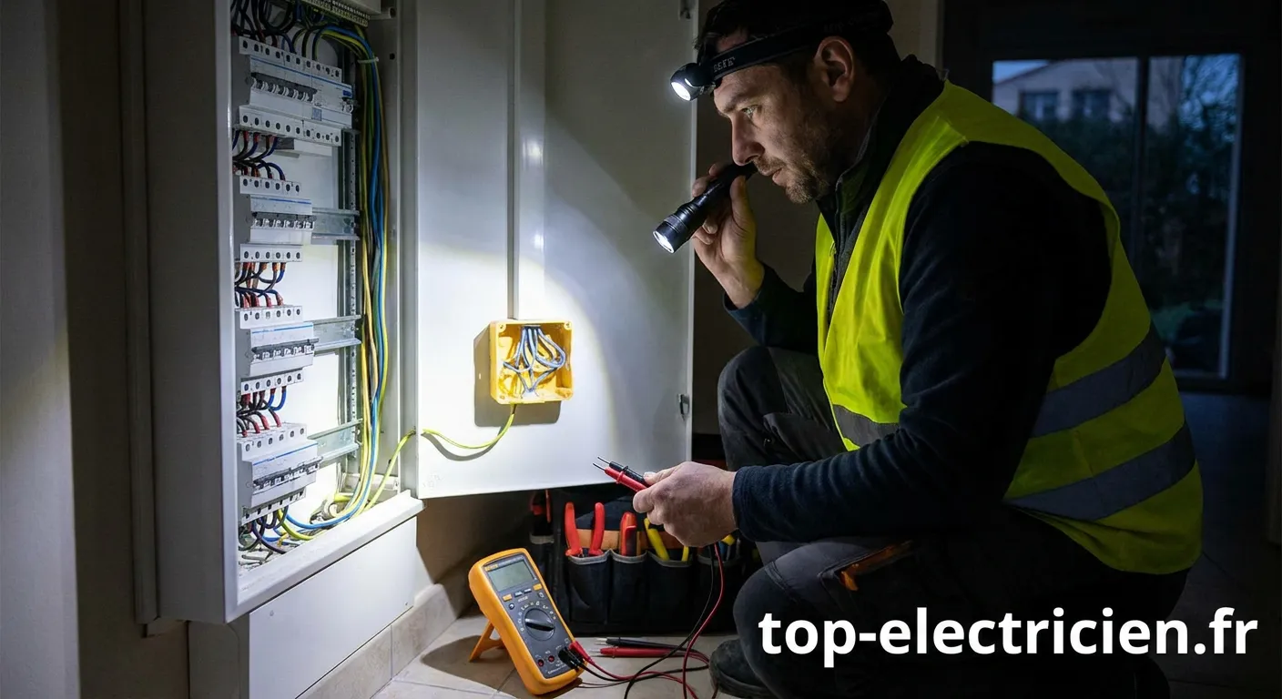 Dépannage d'urgence sur un panneau électrique sécurisé